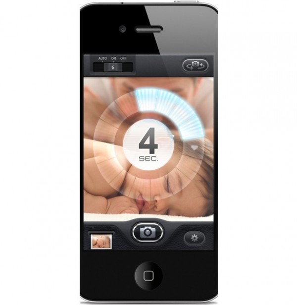 Amazing iPhone Camera Timer App PSD web unique ui elements ui timer mode timer stylish quality psd original new modern iphone ios interface hi-res HD fresh free download free elements download detailed design creative clean camera timer apple app   