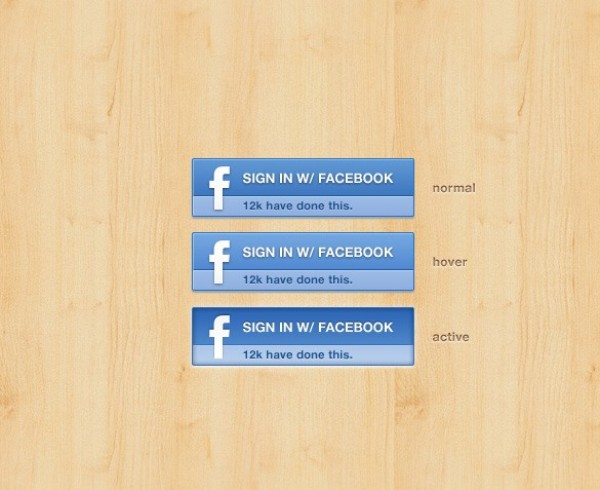 Pixel Perfect Facebook Signin Buttons Set PSD web unique ui elements ui stylish states signin quality psd pressed original normal new modern interface hover hi-res HD fresh free download free facebook signin facebook elements download detailed design creative clean buttons blue active   