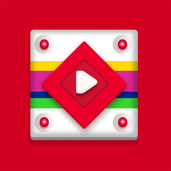 Bold Red Striped "Play" Button Interface ui elements ui striped red player play button Play fun free download free bright   