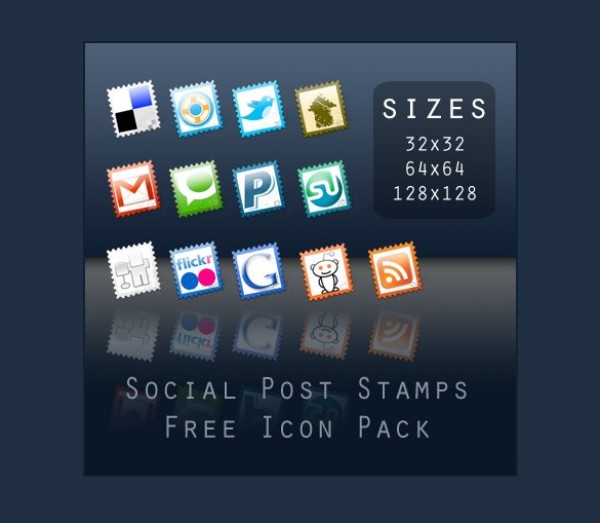 13 Post Stamps Social Media Icon Set web unique ultimate stylish stamp social media social icons social simple quality postage post original new networking modern icons hi-res fresh free download free download design creative clean   