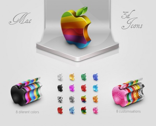 16 Customized Mac Apple Icons Set PNG web unique ui elements ui stylish set quality png patterned original new modern mac interface icons icon hi-res HD fresh free download free elements download detailed design creative colors clean apple   
