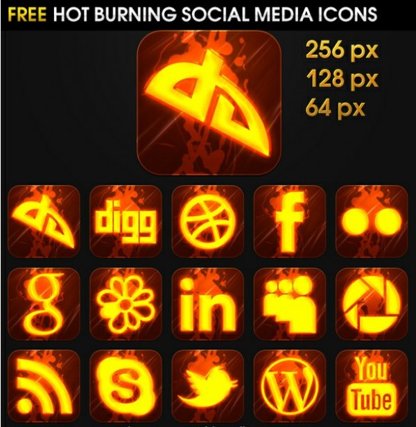 15 Burning Hot Social Media Icons Set PNG web unique ui elements ui stylish social icons set social set quality png pack original on fire new networking modern media interface hot hi-res HD glowing fresh free download free fire icons fire elements download detailed design creative clean burning bookmarking   