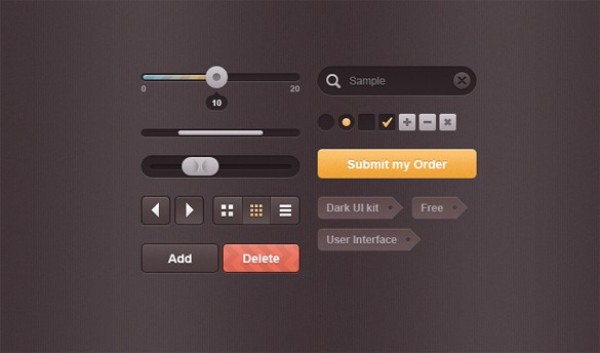 Sweet Web UI Elements Kit PSD web unique ui set ui kit ui elements ui tags stylish sliders set radio buttons quality progress bar original new modern interface input field hi-res HD grid/view fresh free download free forward/back buttons elements download detailed design dark creative clean check boxes buttons   
