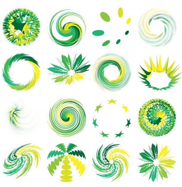 16 Green Swirl Vector Abstract Shapes Set web vector shapes vector unique ui elements twirl swirl stylish shapes set quality original new interface illustrator high quality hi-res HD green graphic fresh free download free elements download detailed design creative circle abstract   