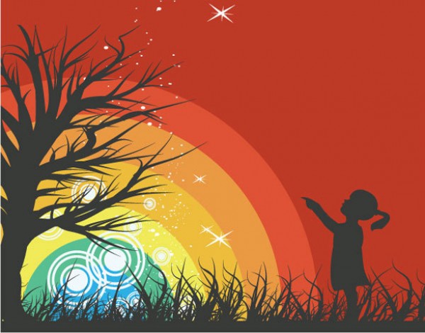 Set of 2 Bright Vector Rainbows vectors vector graphic vector unique tree silhouette rainbow quality photoshop pack original modern illustrator illustration high quality girl fresh free vectors free download free download creative ai   