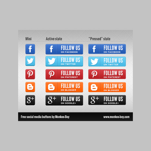 15 Social Media Icons and Buttons Set PSD/PNG web unique ui elements ui stylish states social icons set social buttons set social set rectangle quality psd png original new networking modern interface icons hi-res HD fresh free download free Follow Us elements download detailed design creative clean buttons   