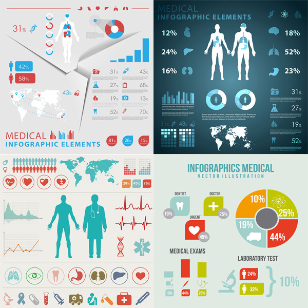 Huge Collection of Medical Infographics vector set obesity medicine medical infographics medical infographics info illustrations human body heart health graphs free download free digestive   