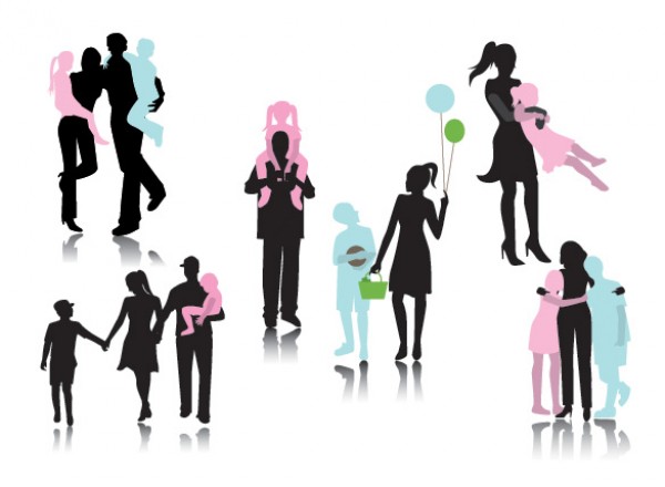 Family Together Vector Silhouettes woman web vectors vector graphic vector unique ultimate silhouette quality photoshop people parents pack original new modern man illustrator illustration high quality girl fresh free vectors free download free family download design creative child boy ai   