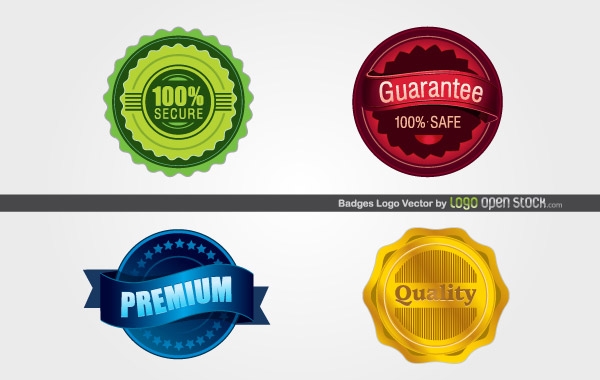 4 Premium Quality Guarantee Vector Badges vector stars quality labels guaranteed gold free banners badges award   
