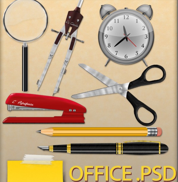 Office Stationary Supplies Icons PSD vectors vector graphic vector unique ultra ultimate supplies sticky note stapler simple scissors quality psd photoshop pens pencil pack original office new modern magnifying glass illustrator illustration high quality graphic fresh free vectors free download free download detailed creative compass clock clear clean ai   
