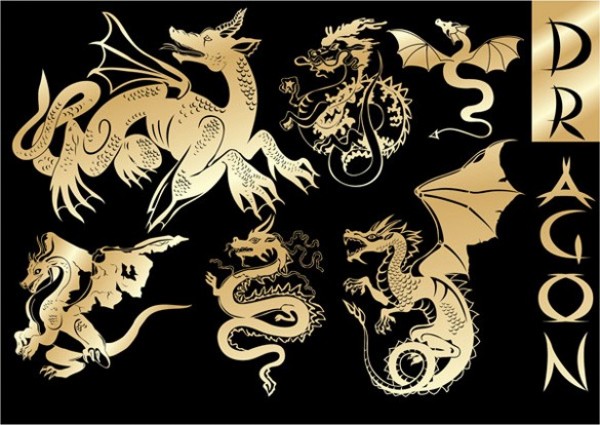 Golden Heraldry Dragons Vector Graphics web vector unique ui elements stylish quality original new interface illustrator high quality hi-res heraldry heraldic HD graphic golden dragons gold dragons gold fresh free download free elements dragons download detailed design creative   