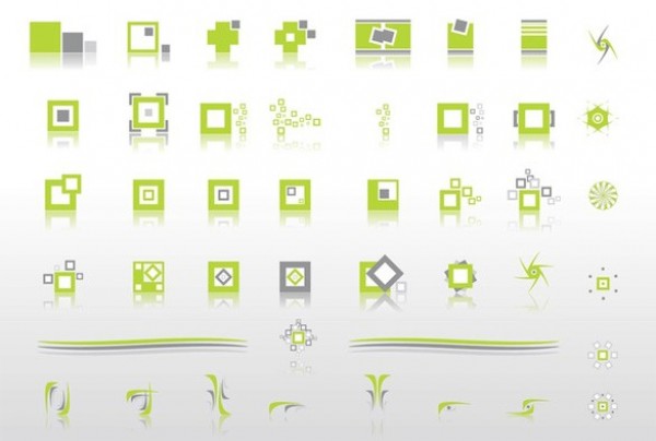 42 Geometrical Logotypes Vector Pack web vector unique ui elements stylish shapes set quality pack original new logotypes logos interface illustrator high quality hi-res HD green graphic geometric fresh free download free elements download detailed design creative   