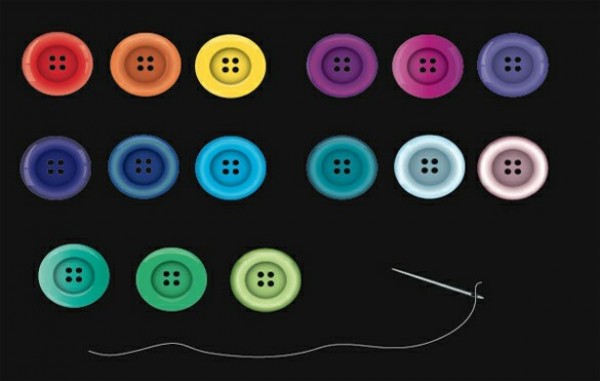 15 Round Colorful Clothing Buttons Vector Set web vector unique ui elements thread stylish shirt button set quality original new needle and thread needle interface illustrator high quality hi-res HD graphic fresh free download free elements download detailed design creative colors colorful clothing buttons ai   