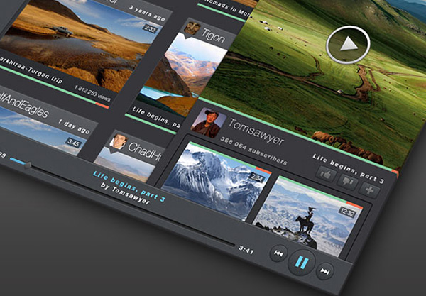 Stunning YouTube Preview Player Redesign PSD YouTube remake YouTube redesign youtube preview web unique ui elements ui stylish redesign quality psd original new modern interface hi-res HD fresh free download free elements download detailed design creative clean   