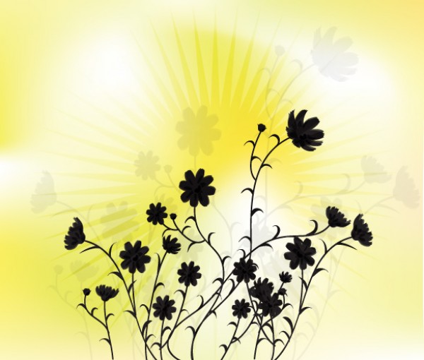 Silhouette Flower Soft Yellow Background yellow web vectors vector graphic vector unique ultimate soft silhouette quality photoshop pack original new modern illustrator illustration high quality fresh free vectors free download free flower floral download design delicate daisy daisies creative background ai abstract   