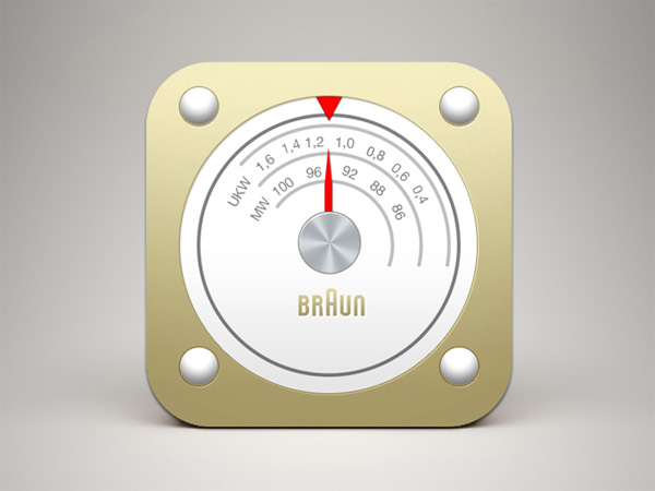 Braun Radio Metal Dial iOS Icon ui elements ui radio dial radio metal ios icon free download free braun radio icon braun   