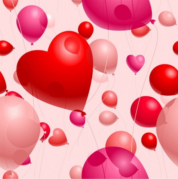 Valentine's Heart Balloons Vector Background web vector valentines unique ui elements stylish red quality pink original new interface illustrator high quality hi-res hearts heart balloons HD happy valentines day graphic fresh free download free floating eps elements download detailed design day creative celebration balloons background   