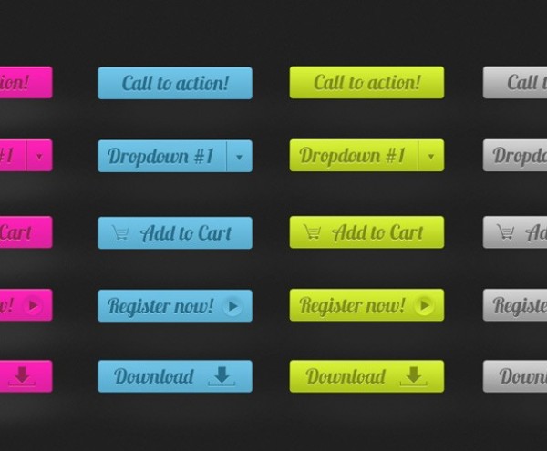 Amazing Call to Action UI Buttons Set PSD web unique ui elements ui stylish set quality psd pink pack original new modern interface hi-res HD grey fresh free download free elements download button download detailed design creative colors colorful clean call to action buttons blue add to cart   