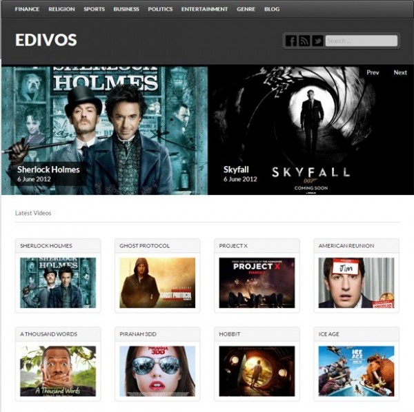 Edivos WordPress WP Video Listing Website wp wordpress web video listing unique ui elements ui template taxonomies stylish quality post php original new modern jquery slider interface html hi-res HD fresh free download free elements edvios download detailed design css creative clean blog   
