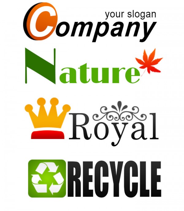 4 Simple Typographic Logos typographic simple logon royal natire logo logos elgen logos cpmpany logo business logo   