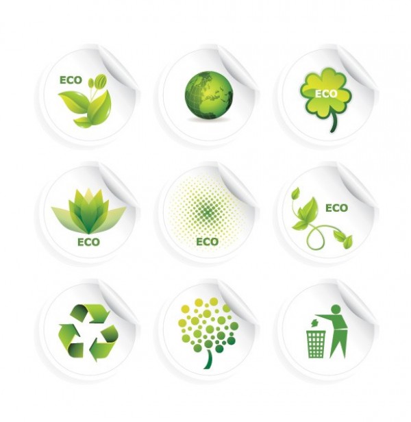 24 Eco Green Icon Vector Labels/Stickers web unique ui elements stylish stickers recycle quality original new nature leaf labels interface illustrator icons high quality hi-res HD green earth green graphic fresh free download free elements ector ecology eco download detailed design creative   