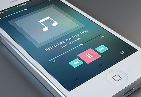 Clean Flat iOS7 Music Player Interface PSD web unique ui elements ui stylish smartphone quality psd player original new music player modern minimal ios7 ios 7 interface hi-res HD fresh free download free flat music player flat iOS7 music player elements download detailed design creative clean audio   
