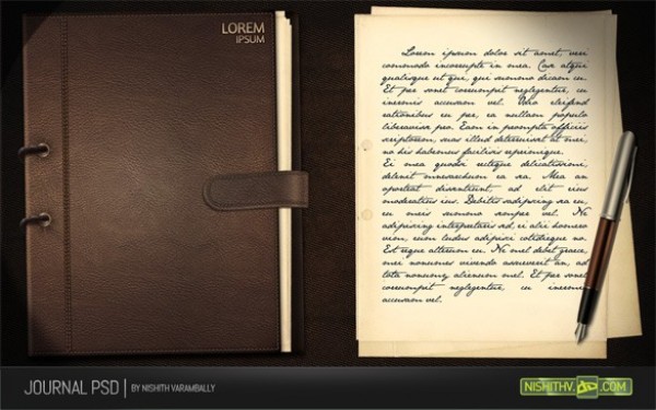 Rich Leather Journal & Note Paper Set PSD web unique ui elements ui stylish quality psd pen paper original notes notepaper notebook new modern letter leather book leather journal interface hi-res HD fresh free download free elements download detailed design creative clean book   