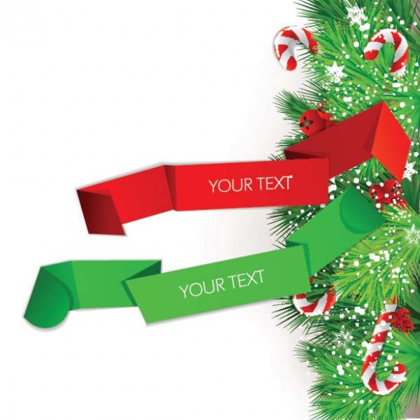 Colorful Candy Cane Christmas Tree Banners web vector unique ui elements tree boughs stylish ribbon banner red quality original new interface illustrator high quality hi-res HD green graphic fresh free download free elements download detailed design creative christmas banner christmas candy cane boughs banners   