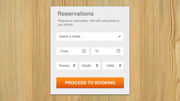 Hotel Reservation UI Modal Box widget ui elements reservations modal hotel reservation hotel free download free events download button box booking widget   