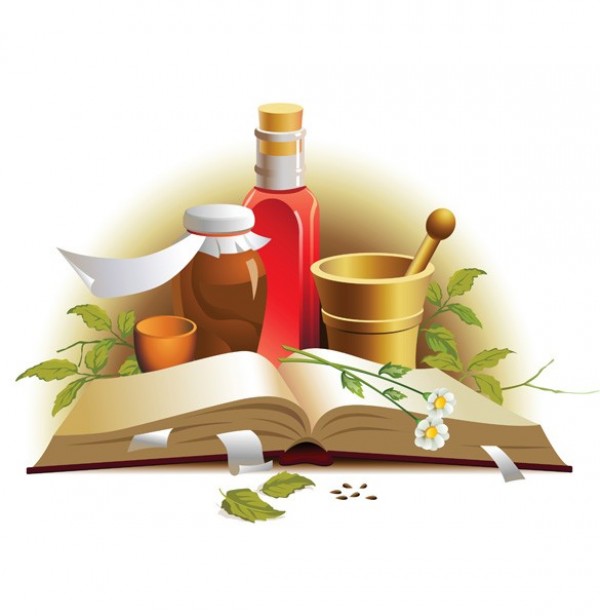 Natural Herbal Medicine Vector Illustration web vintage vector unique ultimate ui elements treatment tonic stylish simple quality plants photoshop pharmaceutical pack original new medicine leaves interface illustration high quality high detail hi-res HD graphic fresh free download free elements download doctor detailed design creative clean bottles books book   