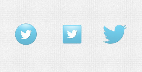 3 Twitter Social Media Icons Set twitter icon twitter square round icon   