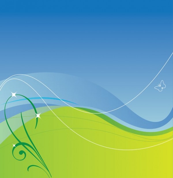 Grass & Sky Landscape Abstract Background web wave vector unique ui elements stylish skies quality original new nature landscape interface illustrator high quality hi-res HD green graphic fresh free download free fields elements download detailed design creative butterfly blue sky blue background abstract   