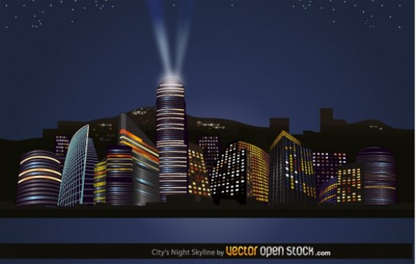 City Night Skyline Abstract Vector Background web vector unique stylish skyline silhouette quality original night city night modern illustrator high quality graphic fresh free download free download design creative city skyline city night city background ai abstract   