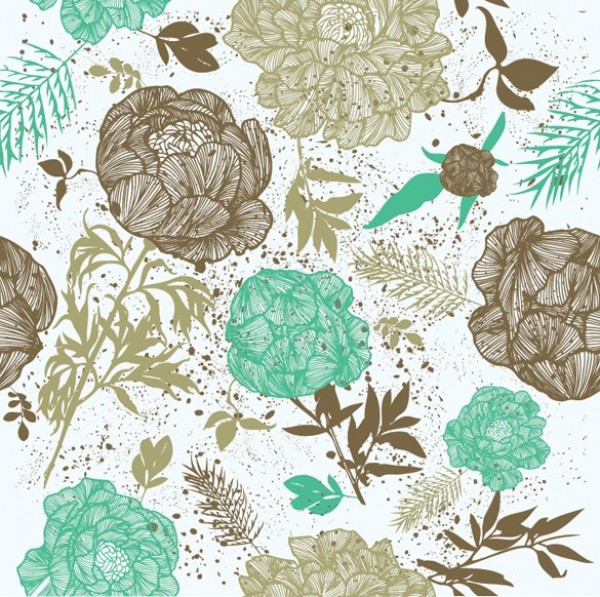 Vintage Floral Seamless Pattern Vector Background web vintage vector unique stylish seamless retro repeating quality pattern original illustrator high quality graphic fresh free download free floral eps download design creative brown blue background   