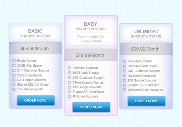 Noisy Web Hosting Pricing Tables PSD web unique ui elements ui stylish set quality purple psd product pricing table price original noisy new modern interface hi-res HD fresh free download free elements download detailed design creative clean blue   