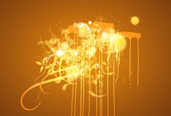 Umber Floral With Paint Spill Abstract Background yellow web vector unique umber stylish quality paint spill original illustrator high quality graphic gold fresh free download free floral download design creative background ai abstract   