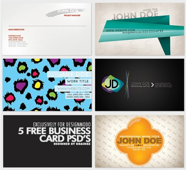 5 Modern Stylish Business Cards Set PSD web unique ui elements ui template stylish set quality psd professional presentation original new modern interface identity hi-res HD fresh free download free elements download detailed design creative clean cards business cards   
