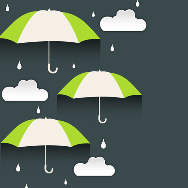 Rainy Day Umbrella Vector Background web unique umbrellas ui elements ui stylish striped rainy raindrops rain quality original new modern interface hi-res HD green fresh free download free eps elements download detailed design creative clouds clean background abstract   