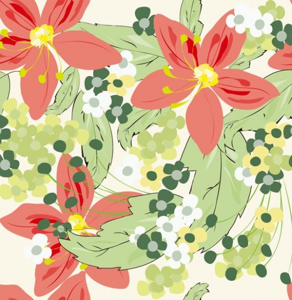 Floral Garden Abstract Vector Background web vector unique summer stylish spring quality peach pink original leaves illustrator high quality green graphic fresh free download free flowers floral download design creative background abstract   