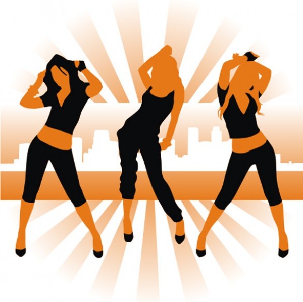 Dancing Girls Silhouette Vector Background web vector unique stylish silhouette radial lines quality original orange illustrator high quality graphic fresh free download free eps download design dancing girls silhouette dancing girls dancing creative cityscape city skyline cdr background ai   