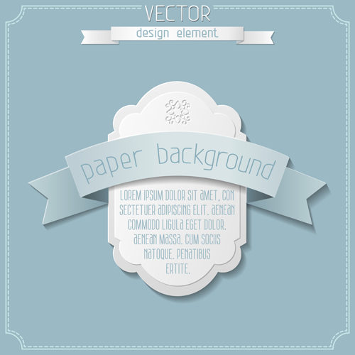 Paper ribbon with labels background vector 01 ribbon paper labels background vector background   