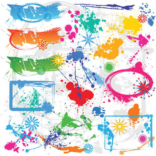 Spatter Mix design elements vector spatter mix elements element   