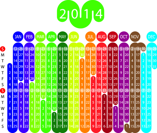 Set of Calendars 2014 Creative design vector 02 creative calendars calendar 2014   