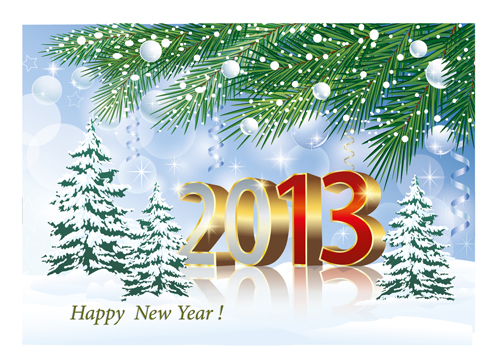 Bright 2013 New Year design vector material 02 new year material bright 2013   