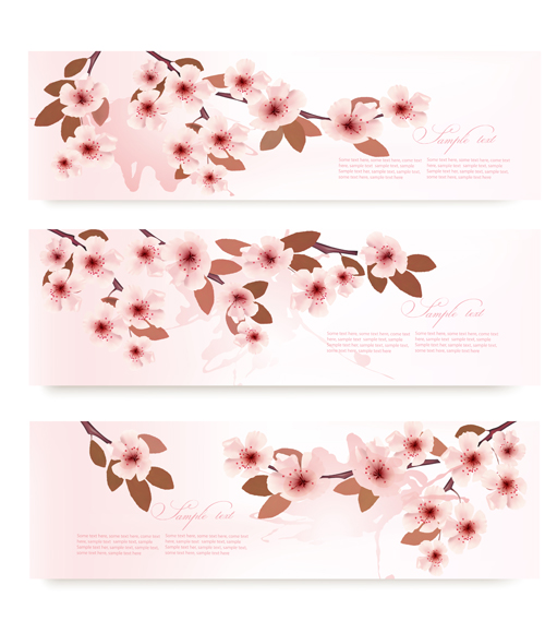 Pink cherry vector banner cherry banner   