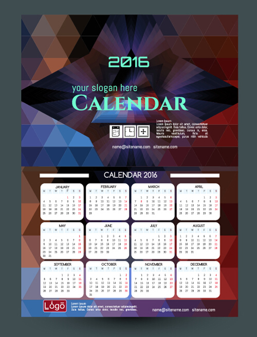 2016 technology calendar template vector 14 template technology calendar 2016   