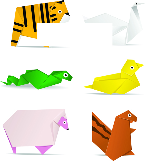 Cute Animal Origami elements vector 02 origami elements element cute Animal   