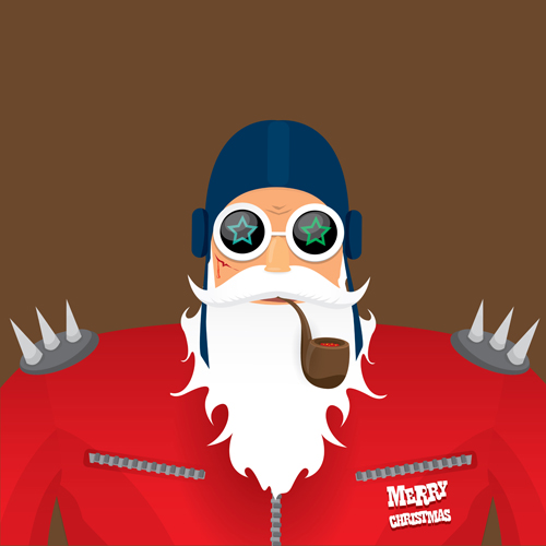 Funny santa claus vector design material 06 santa material funny design Claus   