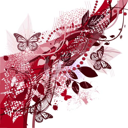 Abstract butterflies moderin background vector   