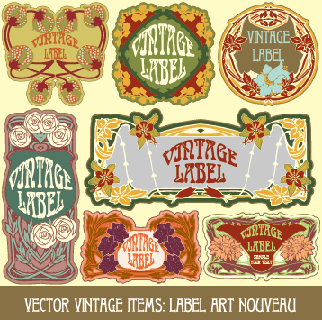 Ornate vintage labels creative vector set 08 vintage ornate labels label creative   